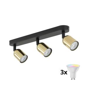 LED RGBW Stmívatelné bodové svítidlo TOP 3xGU10/6, 5W/230V 2700-6500K černá/zlatá TK6032+3xAI0589 obraz