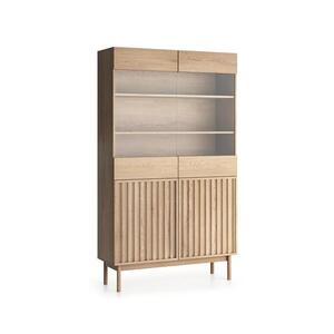 Gala Meble Vitrína KIOTO 106x183x37 cm dub cremona/sklo S28-W2D-CRE obraz