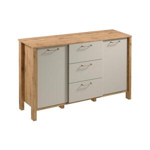 Gala Meble Komoda MENTA 138x81x40 cm dub wotan/šedá S19-K2D3S-BSM obraz