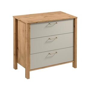 Gala Meble Komoda MENTA 90x81x47 cm dub wotan/šedá S19-K3S-BSM obraz