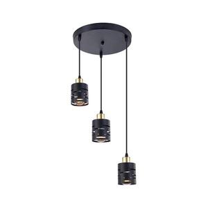 Lustr na lanku ELEN 3xE27/35W/230V pr. 29 cm černá/zlatá ELEN 3-LIGHT ROUND PEND. BLACK obraz
