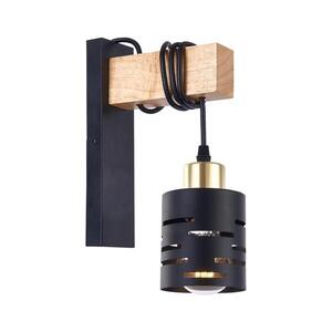 Nástěnná lampa ELEN 1xE27/35W/230V černá/zlatá/hnědá ELEN WALL LIGHT BLACK WOOD obraz