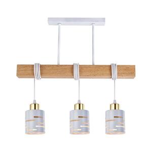 Lustr na lanku ELEN 3xE27/35W/230V bílá/zlatá/hnědá ELEN PENDANT LIGHT 3WHITE WOOD obraz