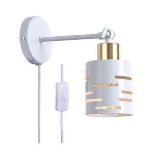 Nástěnné bodové svítidlo s vypínačem ELEN 1xE27/35W/230V bílá/zlatá ELEN WALL LIGHT WITH CS WHITE obraz