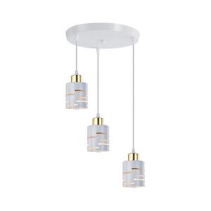Lustr na lanku ELEN 3xE27/35W/230V pr. 29 cm bílá/zlatá ELEN 3-LIGHT ROUND PEND. WHITE obraz