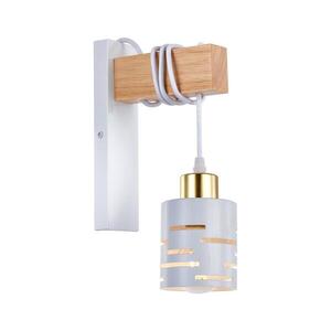 Nástěnná lampa ELEN 1xE27/35W/230V bílá/zlatá/hnědá ELEN WALL LIGHT WHITE WOOD obraz
