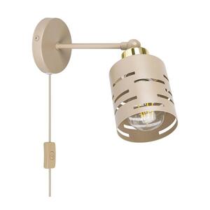 Nástěnné bodové svítidlo s vypínačem ELEN 1xE27/35W/230V béžová/zlatá ELEN WALL LIGHT WITH CS BEIGE obraz