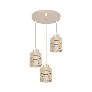 Lustr na lanku ELEN 3xE27/35W/230V pr. 29 cm béžová/zlatá ELEN 3-LIGHT ROUND PEND. BEIGE obraz