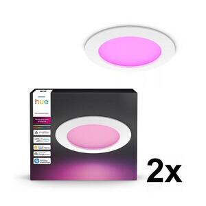 Philips - SADA 2x LED RGBW Stm. koup. podhledové sv. Hue SLIM LED/12W/230V IP44 2xP7620 obraz