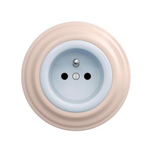 Reblig - Retro zásuvka domovní s rámečkem 230V modrá/starorůžová RG0119+RG0024 obraz