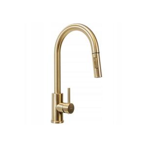 REA-B9842 - Dotyková dřez. baterie s vytah. sprškou FRESH TOUCH 37 cm 4xAA zlatá REA-B9842 obraz