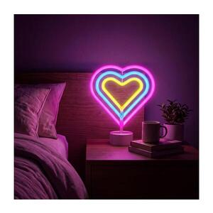 LED Neonová stolní dekorace LED/2W/3xAA USB srdce 43996F obraz