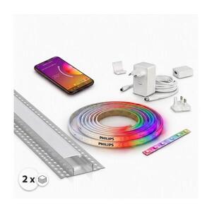 SmartLED SADA 1x LED RGBW Pásek WHITE AND COLOR LED/20W/230V 2 m + 2x vestavný profil 1 m 2xSD0107+1xP3716 obraz