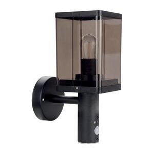 Venkovní nástěnná lampa se senzorem 1xE27/60W/230V IP44 černá/kouřová hnědá OUTD. WALL LIGHT E27 XD SMOKE obraz