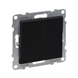 Legrand - Dvojitý schodišťový vypínač bez rámečku č. 6+6 SUNO černá 721408 obraz