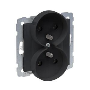 Legrand - Dvojitá zásuvka domovní bez rámečku 250V/16A SUNO černá 721491 obraz