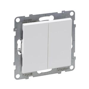 Legrand - Dvojitý schodišťový vypínač bez rámečku č. 6+6 SUNO bílá 721108 obraz