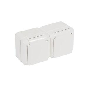 Legrand - Dvojitá zásuvka domovní 250V/16A FORIX IP44 bílá 782377 obraz