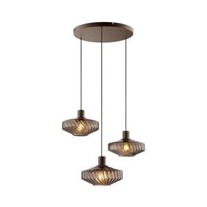 Brilliant - Lustr na lanku LYN 3xE27/20W/230V pr. 69 cm hnědá/kouřová hnědá 51501/20 obraz