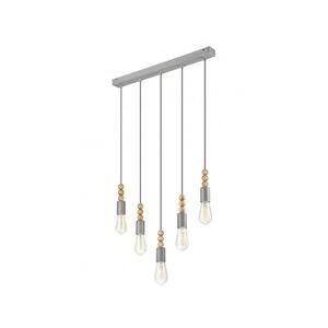 Lustr na lanku SIMON 5xE27/60W/230V šedá LM-5.108 SILVER obraz