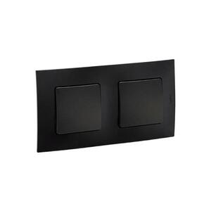 Legrand - Dvojitý jednopólový vypínač č. 1 NILOE černá LR0013+LR0006+LR0006 obraz