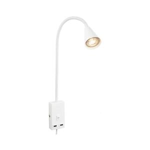 Briloner 2175-016 - Flexibilní nástěnná lampa s USB portem 1xGU10/10W/230V bílá 2175-016 obraz