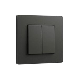 Legrand - Dvojitý schodišťový vypínač s rámečkem č. 6+6 NILOE STEP černá LR0044+LR0037 obraz