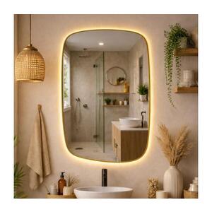 Baltica Design-LED Zrcadlo s pods. STONE CALM 15W/230V 2700K 90x60 cm IP65 zlatá 5904107932675 obraz