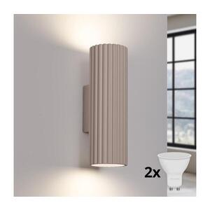 BRILAGI - LED Nástěnné svítidlo CRESTO 2xGU10/10W/230V 20 cm taupe BR.1760 obraz