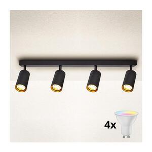 BRILAGI - LED RGBW Stmívatelné bodové svítidlo SELE 4xGU10/4, 8W/230V černá/zlatá BG0632+4xAI2382 obraz