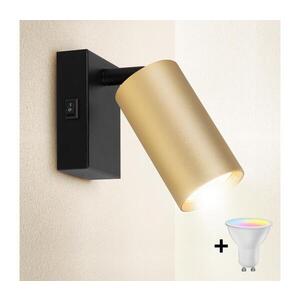 BRILAGI -LED Stmívat. nástěnné bodové svítidlo SELE 1xGU10/4, 8W/230V černá/zlatá BG1375+AI2382 obraz