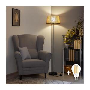 BRILAGI - LED Stojací lampa CERIA 1xE27/40W/230V pr. 35 cm béžová/černá SA2187+EG781083 obraz