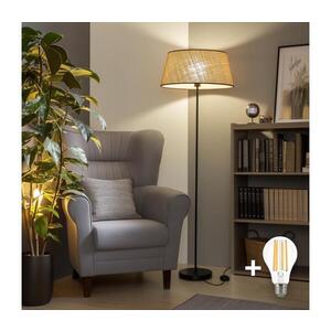 BRILAGI - LED Stojací lampa CERIA 1xE27/40W/230V pr. 50 cm béžová/černá SA2187+EG781084 obraz