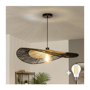 BRILAGI - LED Lustr na lanku CERIA BOHO 1xE27/40W/230V pr. 80 cm černá/hnědá BG3987+EG781093 obraz