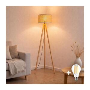 BRILAGI - LED Stojací lampa CERIA 1xE27/60W/230V pr. 25 cm béžová EG781159+AS0463 obraz