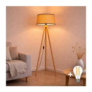 BRILAGI - LED Stojací lampa CERIA 1xE27/60W/230V pr. 35 cm béžová EG781083+AS0463 obraz