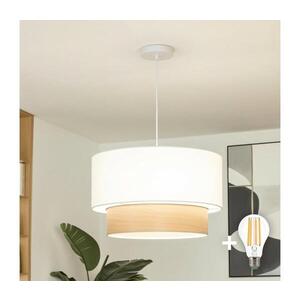 BRILAGI - LED Lustr na lanku CERIA 1xE27/40W/230V pr. 50 cm bílá/béžová EG300171+EG781089 obraz