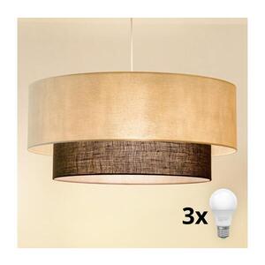 BRILAGI - LED Lustr na lanku BOHO STYLE 3xE27/15W/230V pr. 60 cm krémová/hnědá 8590828027980 obraz