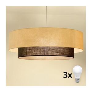BRILAGI - LED Lustr na lanku BOHO STYLE 3xE27/15W/230V pr. 80 cm krémová/hnědá 8590828028017 obraz