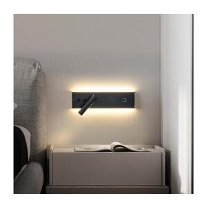 BRILAGI-LED Nástěnné bodové svítidlo s USB portem NOCTIS LED/3W/230V+LED/9W čer BRI299 obraz