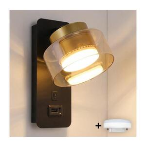 BRILAGI - LED Nástěnná lampa s USB portem AURA LUX 1xGX53/30W/230V černá/zlatá WO-OEM-CF-13-GLD obraz