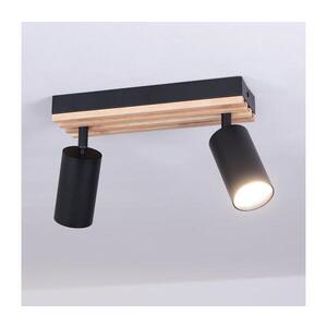 BRILAGI - Bodové svítidlo SELE WOOD ACOUSTIC 2xGU10/30W/230V černá/dřevo WO-OEM-25CF-B02-BK obraz