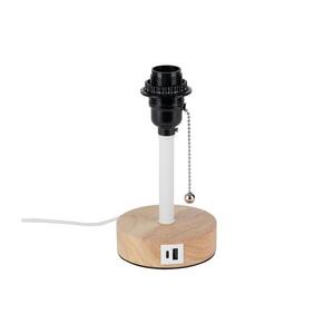 BRILAGI - Stolní lampa s USB portem TABLON 1xE27/25W/230V dub/bílá BRI597 obraz