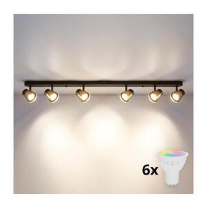 BRILAGI - LED RGBW Stmívatelné bodové svítidlo NUGGET 6xGU10/6W/230V černá/zlatá BG3443+AI2323 obraz