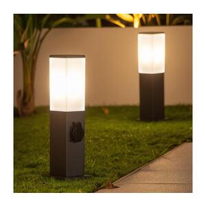 BRILAGI -Venkovní lampa se 2 zásuv. SCHUKO NOVA 1xE27/15W/230V 40 cm IP44 antrac FG-KH446PSH-40-2SO-ANT obraz
