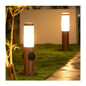 BRILAGI - Venkovní lampa se 2 zásuv. SCHUKO NOVA 1xE27/15W/230V 40 cm IP44 hnědá FG-KH142PSH-40-2SO-RUST obraz