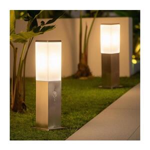 BRILAGI - Venkovní lampa se senzorem NOVA 1xE27/15W/230V 40 cm IP44 matný chrom FG-KH446PSH-40-SEN-SIL obraz