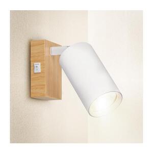BRILAGI - Nástěnné bodové svítidlo SELE 1xGU10/30W/230V bílá/dekor dubu WO-SELEWL-WH-WD02-OEM obraz