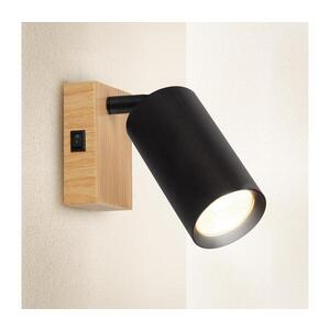 BRILAGI - Nástěnné bodové svítidlo SELE 1xGU10/30W/230V černá/dekor dubu WO-SELEWL-BK-WD02-OEM obraz