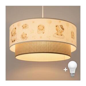 BRILAGI- LED Dětský lustr na lanku BOBO 1xE27/60W/230V pr. 40 cm bílá/béž./medv. 8590828051329 obraz